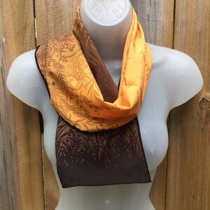 Vintage Floral Scarf by Nasharr Ombre orange, brown color scheme